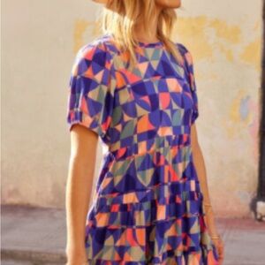 Mister Zimi Multicolor Geometric Dress